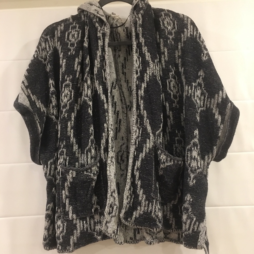 Roxy Grey Open Soft Poncho